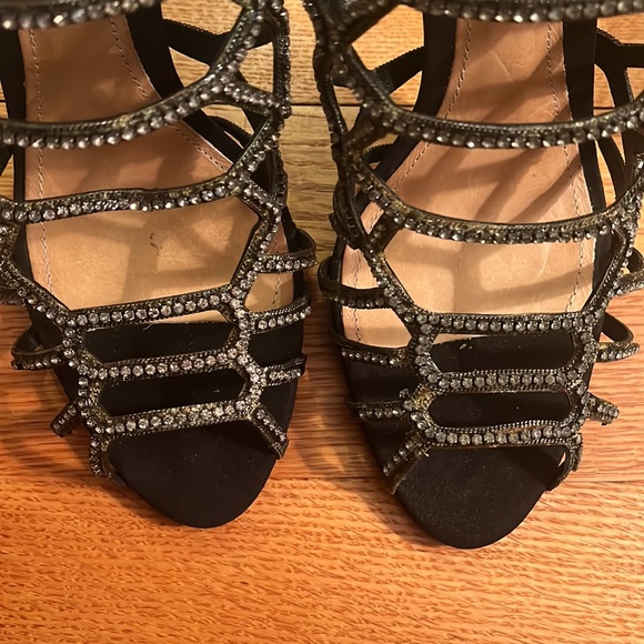 NWT Schutz Reva Black Crystal Caged Heels size 7.5. In Box. - Picture 2 of 9